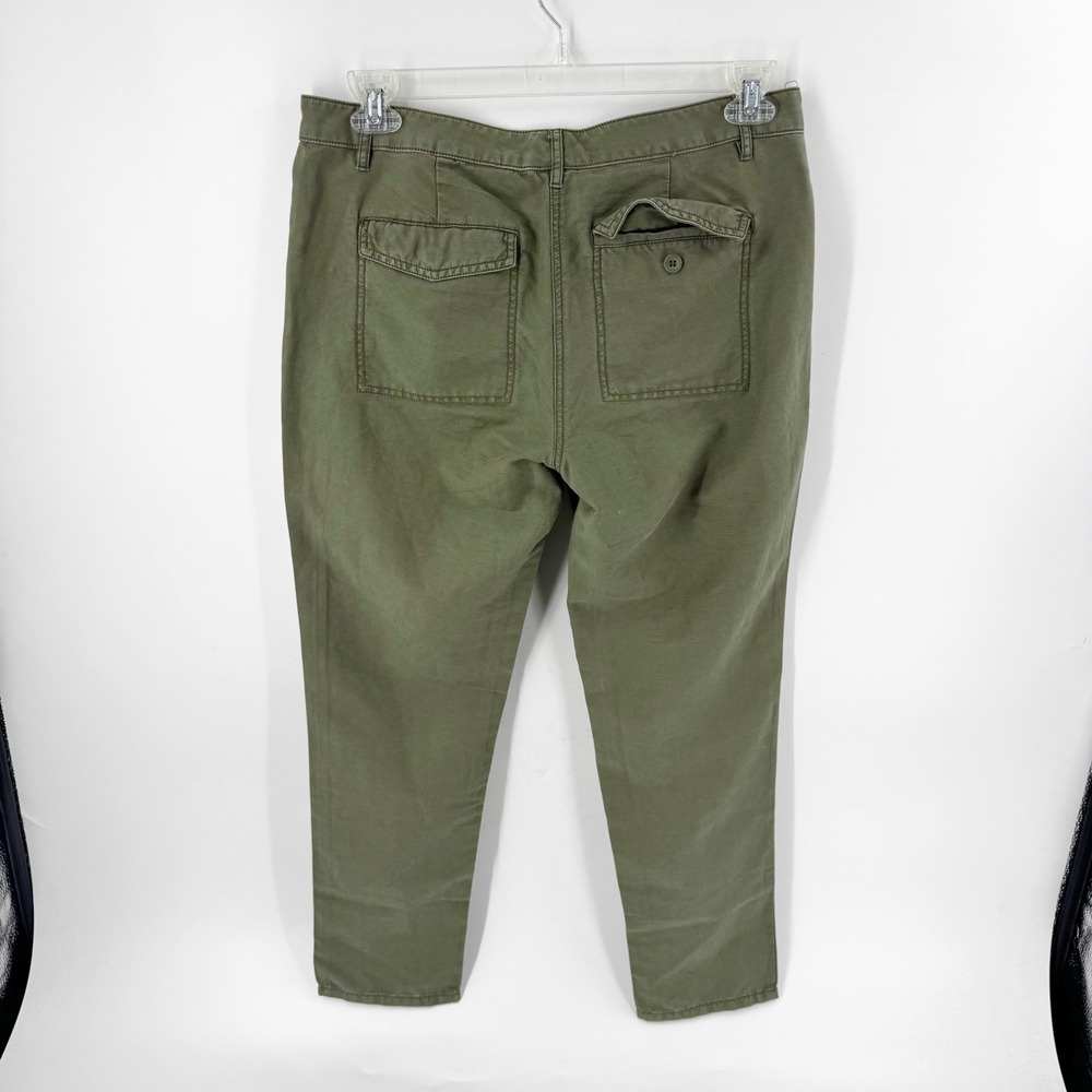 Loft Olive Green Linen Cotton Blend Utility Cargo Pants Size 6 158-400630‎ - Picture 5 of 8